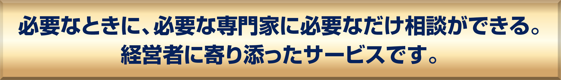 必要なときに、必要な専門家に必要なだけ相談ができる経営者に寄り添ったサービスです。